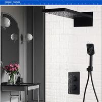 Ensemble de robinetterie de douche thermostatique en laiton de style nordique avec pulvérisateur souple pour salles de bain, hôtels et appartements
