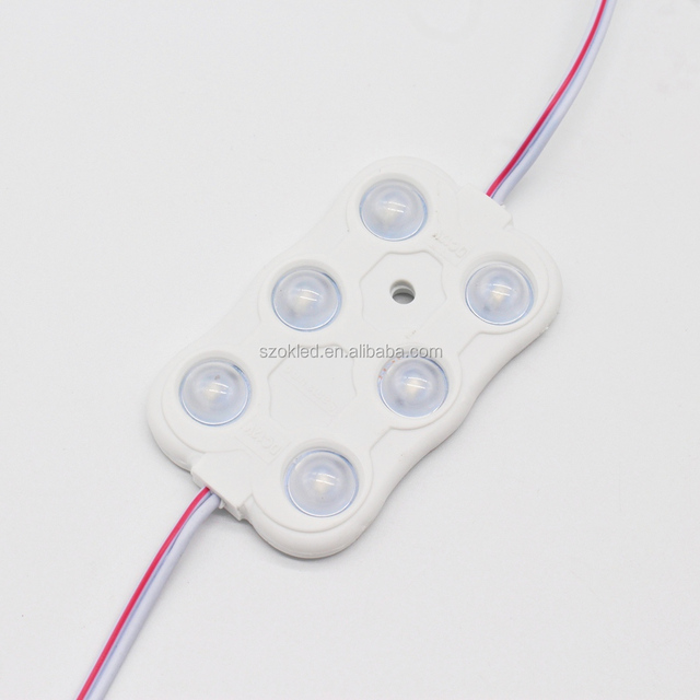 Cold White 2835 LED Module, 6 Leds Chip 3W Blinking RGB 12V PVC Backlight Signs Square Led Module RGB