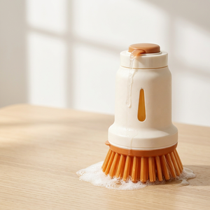 Brosse de nettoyage en silicone avec distributeur de savon, outil de récurage anti-rayures avec manche en plastique, pour évier de cuisine et ustensiles de cuisson - Product Image 6