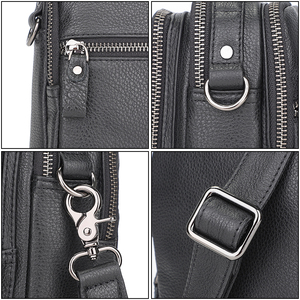 빈티지 가죽 크로스백 헤드 레이어 소가죽 심플 스몰 캐주얼 남성 숄더백 동전 휴대폰 가방 - Product Image 5