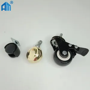 2IN/50MM PVC Furniture Industry Black Caster For Trolley Swivel Castor Wheels With Brake