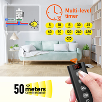 Sakelar Lampu Timer Nirkabel 433MHz Remote Control 110V 220V 10A 10 Pengaturan Hitung Mundur untuk Peralatan Rumah Tangga Grosir