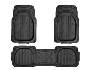 Tapis de sol de voiture universels en PVC <span class=keywords><strong>noir</strong></span> de 2 mm d'épaisseur, ensemble complet de 3 pièces, protection toutes saisons, logo personnalisé, directement de l'usine chinoise - Product Image 1