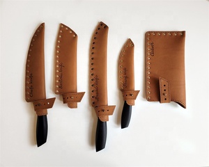 High Quality <strong>Crazy</strong> Horse Leather Knife Sheaths Edge Guards Cowhide Leather Knife Sheath Real Leather Fruit Knives Blade Cover - Product Image 4