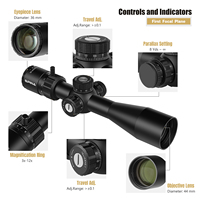 4-16x44 FFP Illuminée Etanche OEM Personnalisée Longue Portée Lunette Téléscopique