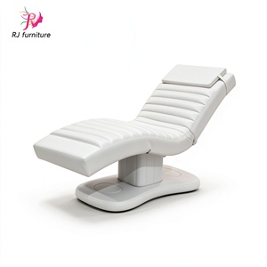 Cama de Masaje Eléctrica de 3 Motores con Cuero PU Blanco, Moderna y Lujosa, en Forma de S, de PVC, Multifuncional para Salón de Belleza - Product Image 6
