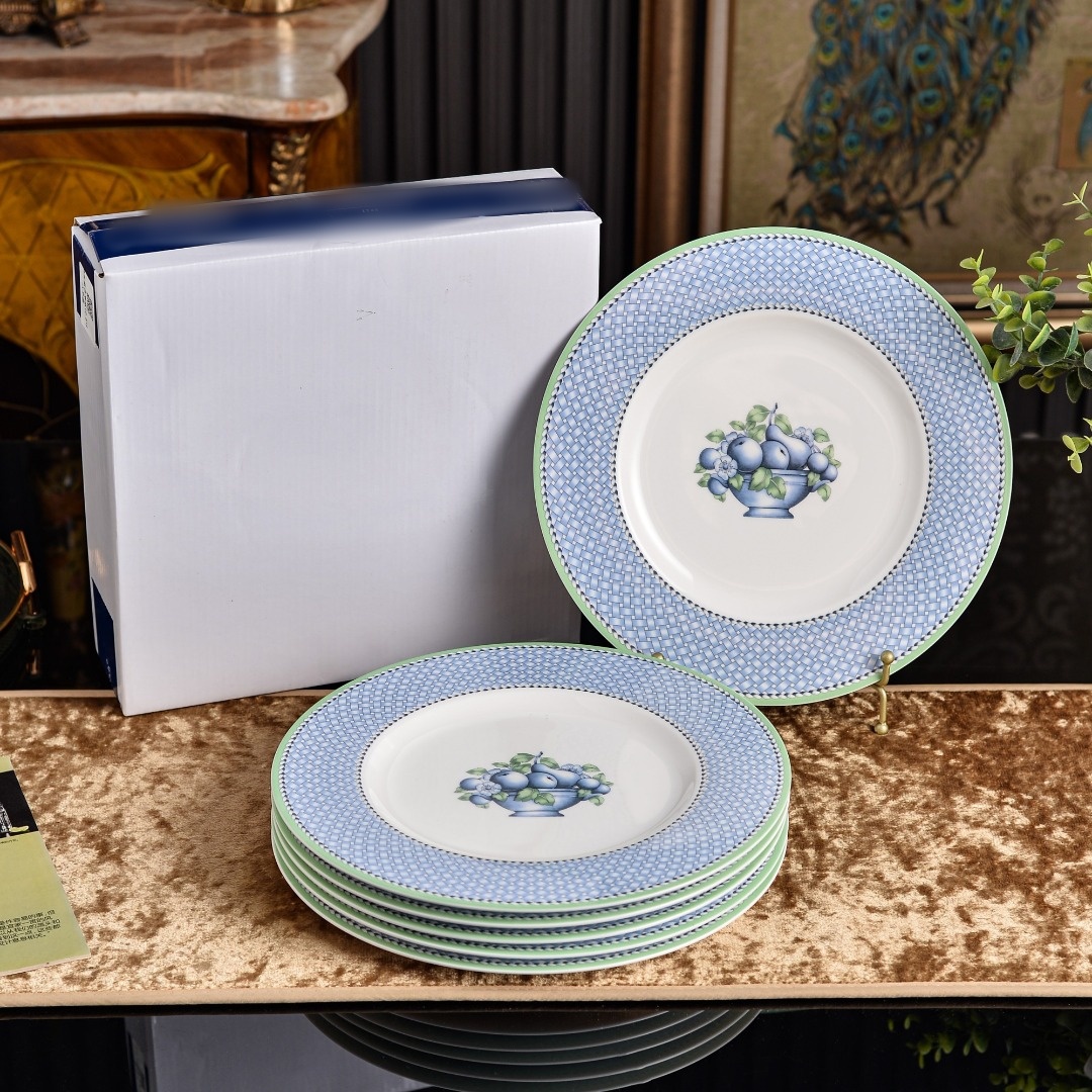 White 8.5 inch plate*6