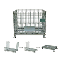 Cage de palette en treillis métallique industriel galvanisé robuste Conteneurs en acier pliables pour cargaison et stockage