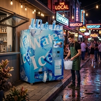 Distributeur d'eau glacée intelligent 450 kg avec écran LCD 21,5 pouces et filtration RO automatique pour centres commerciaux