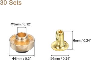 Uxcell Kit de Rivets en Cuir Turquoise (mm) – Rivets Rapides et Clous pour Artisanat DIY, Cuir, Tissu, Vêtements, Sacs et Ceintures - Product Image 2