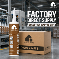 Scellant silicone neutre FeiDu's Home 300ml FD-222, adhésif à séchage rapide et résistant aux intempéries pour les joints de construction en verre et en aluminium