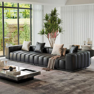 Meubles italiens de style moderne Canapé d'angle sectionnel en cuir pour hall d'hôtel Ensemble de canapés de luxe pour villa pour salon - Product Image 2