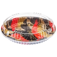 Barquette alimentaire ronde en plastique recyclable avec couvercle, grande capacité, boîte à salade pour plats à emporter, sashimi, sandwichs, stockage