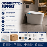 WC intelligent monobloc en céramique avec télécommande, double chasse, affichage LED, bidet intégré, haute qualité, moderne, en promotion