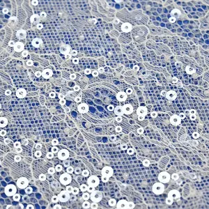 Lace French Tulle Beads And Sequens Net Fabric For Dress