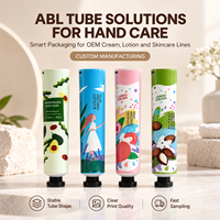 Tube d'emballage personnalisé en aluminium et plastique laminé pour crème pour les mains, 30 ml, haute barrière, avec bouchon à vis, imprimé UV, contenant à paroi droite