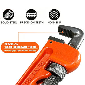 Clé à tuyauterie robuste en acier au carbone pour plomberie, fournisseur d'usine - Product Image 3