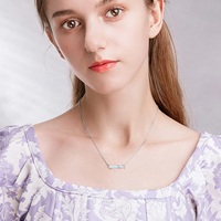 Collier en argent sterling 925 en forme de branche avec pendentif opale 30 mm, pierre de naissance d'octobre, vente en gros