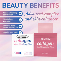 Produits de beauté OEM/ODM pour blanchir la peau et nourrir les ongles, supplément de collagène sans sucre, film oral soluble au collagène pour des cheveux plus épais