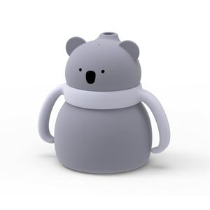 Gobelet à collation pour bébé avec double poignée, en silicone, avec paille intégrée pour l'eau et des motifs animaux, pour l'alimentation et la boisson, durable - Product Image 3