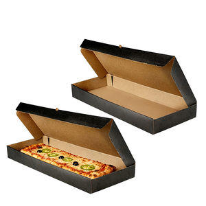 Bán Buôn Thực Phẩm Cấp Hình Chữ Nhật Trống Hộp Carton Màu Đen Cho Bánh <span class=keywords><strong>Pizza</strong></span> Các Tông Sóng Flatbread Bánh <span class=keywords><strong>Pizza</strong></span> Hộp - Product Image 1