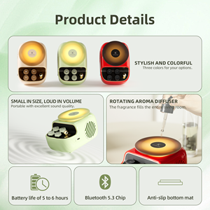 Kuangxiang dễ thương BT loa với 1200mAh pin sạc mini âm nhạc & hương thơm ánh sáng tủ nhựa tạo ra một không gian êm dịu - Product Image 5