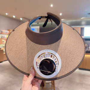 Sombrero de Sol para Mujer con Protección UV, Ala Ancha, Visera de Paja con Energía Solar, para Deportes, Viajes, Aire Libre, Casual, Diseño Liso - Product Image 5