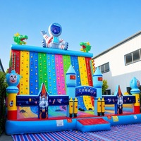Noco Promotion Mur d'escalade gonflable géant pour adultes et enfants, Château de jeux d'extérieur 10x10m en PVC, Facile à monter