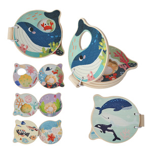 Ensemble de livres Montessori en <span class=keywords><strong>bois</strong></span> sur les animaux et les mots pour l'éveil des bébés, pour l'apprentissage cognitif des 0-3 ans, sans piles - Product Image 6