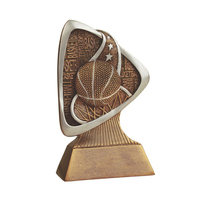 Weivista Trophée de basket-ball en résine de triade en bronze doré antique