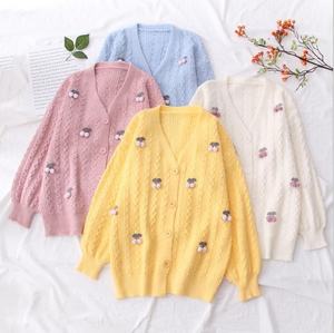 Mori Cardigan Chica Dulce Literatura y Arte Pequeño Suéter Fresco Suéter Tridimensional Cereza - Product Image 2