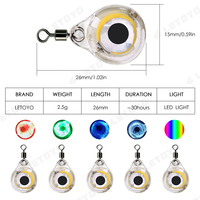 LETOYO Mini lampe de leurre pour poissons Big Fish Eye Fishing Lights 5 Color LED Underwater Deep Drop Fishing Light With Swivel