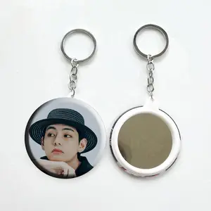 KPOP nous fait des marchandises et nous écusson miroir porte-clés pendentif Badge broche 58mm environ