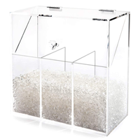 Yageli - Porte-pinceaux cosmétiques en acrylique transparent - Boîte organisatrice de maquillage avec couvercle - Épaisseur 3-5 mm - Installation facile - Logo personnalisé