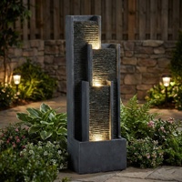 Fuente de Agua Artificial Moderna Personalizada, Impermeable, de Resina, Forma Irregular, 37x26.5x99CM, para Interiores/Exteriores, Hogar, Oficina, Jardín