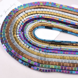 2/3/4Mm Batu Alam Hematite Manik-manik Berlapis Emas Cube Square Bentuk Beads untuk Perhiasan Membuat Diy Gelang Retensi Warna 15Inch - Product Image 3