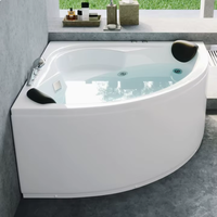Baignoire de massage triangulaire en acrylique en forme d'éventail, design ergonomique pour trempage, baignoire triangulaire