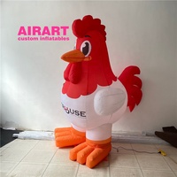 Coq gonflable de 2 mètres de haut pour les décorations de la rue des fêtes, ballon gonflable modèle Big Chicken