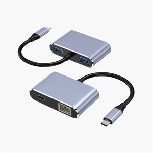 4 en 1 <span class=keywords><strong>USB</strong></span> tipo <span class=keywords><strong>C</strong></span> a Rj45 Gigabit <span class=keywords><strong>Ethernet</strong></span> Lan 1000Mbps tarjeta de red con cable PD 100W tipo <span class=keywords><strong>C</strong></span> <span class=keywords><strong>USB</strong></span> 3,0 <span class=keywords><strong>HUB</strong></span> convertidor de estación de acoplamiento - Product Image 5