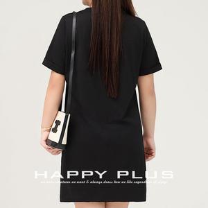 เดรสเสื้อยืดรันฉี คอกลม ทรงหลวม สีดำ ยาว/สั้น ไซส์พลัส ชุดลำลองสำหรับผู้หญิง สวมใส่ได้ทุกวัน - Product Image 2