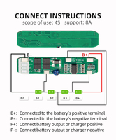 XJ BMS 4S 4A 8A 12V 12.8V 14.8V Port Sama NTC 3.2V LFP LifePO4 3.7V NMC Li-ion Ternary Lithium-ion Papan Perlindungan Baterai PCM