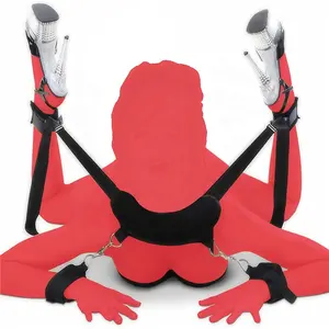 Принудительное удерживание ног с подвесными наручниками для шеи нейлоновый ремешок секс-фиксаторы для кровати БДСМ секс-игрушки