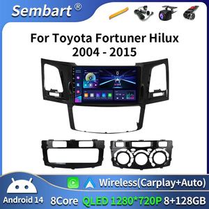 Radio Reproductor Multimedia para Auto Android 16 con Carplay para Fortuner Hilux <span class=keywords><strong>2005</strong></span>-2014, Navegación Estéreo, 4G WIFI, Unidad Principal con Voz AI - Product Image 1