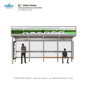 Abri d'arrêt de bus en acier galvanisé Yeroo Croup Street Furniture avec panneau publicitaire, caisson lumineux LED, éclairage solaire, durable - Product Image 3