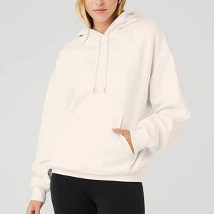 Impresión de logotipo de manga larga Sudadera con capucha Lisa Ropa deportiva Sudaderas Mujer Sudadera con capucha - Product Image 3