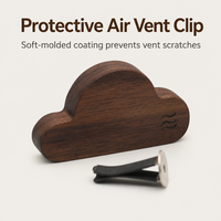 Désodorisant voiture en noyer naturel, diffuseur d'huile essentielle avec clip magnétique, rechargeable pour grille