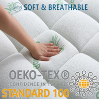 Surmatelas matelassé en bambou, taille Queen et King, rafraîchissant, extra épais de 3 pouces, respirant, doux, protège-matelas, poche profonde