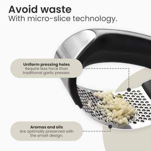 Ensemble 3-en-1 de presse-ail, écraseur et éplucheur manuel en plastique et acier inoxydable pour cuisine – Vente en gros - Product Image 2