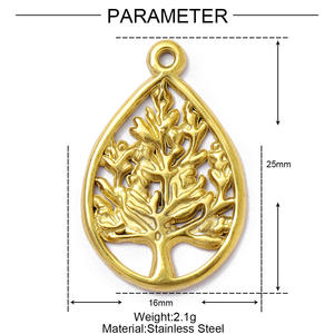 HB590 En gros, Bijou religieux en acier inoxydable inaltérable, avec breloque croix ailes d'amour, pendentif <span class=keywords><strong>arbre</strong></span> <span class=keywords><strong>de</strong></span> <span class=keywords><strong>vie</strong></span> ange et motif Jésus - Product Image 6