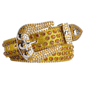 Cinturón de mezclilla occidental para hombres y mujeres de moda con remaches de cintura de diamantes de imitación ostentosos de cristal de alta calidad con hebilla de aleación - Product Image 5